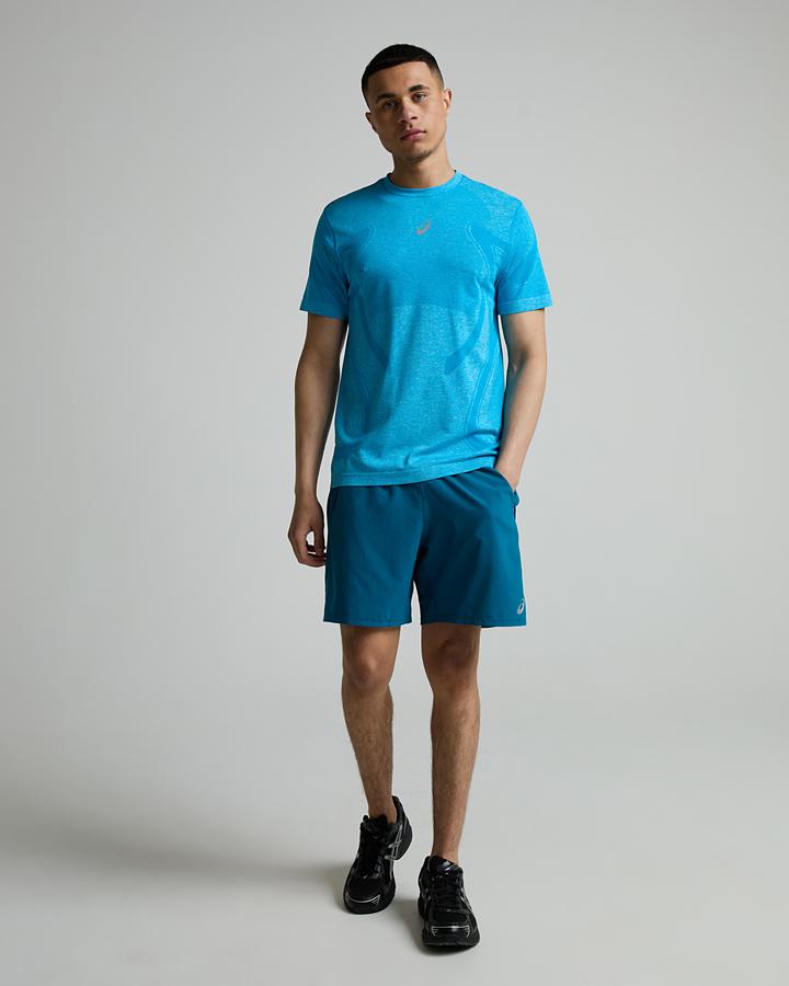 ASICS Men's Seamless Short Sleeved T-Shirt - Aegean Blue