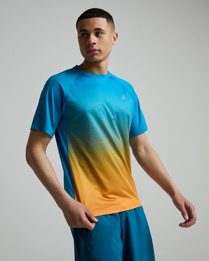 ASICS Men's Ibuki Short Sleeve T-Shirt - Argean Blue/Yamabuki
