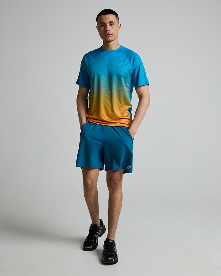 ASICS Men's Ibuki Short Sleeve T-Shirt - Argean Blue/Yamabuki
