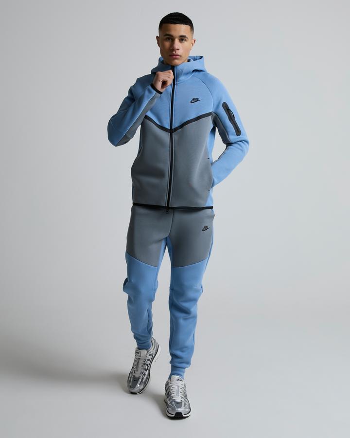 Nike Men's Tech Fleece Windrunner Full Zip Hoodie - Work Blue/Cool Grey/Black