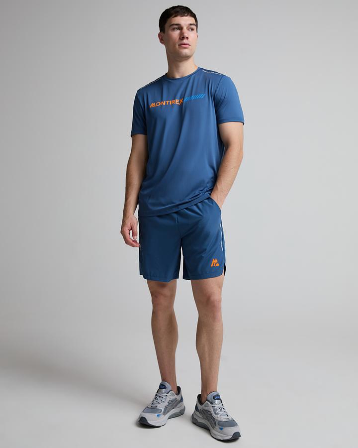 Montirex Men's Proton T-Shirt - Naval/Tangerine Glow/Celestial Blue