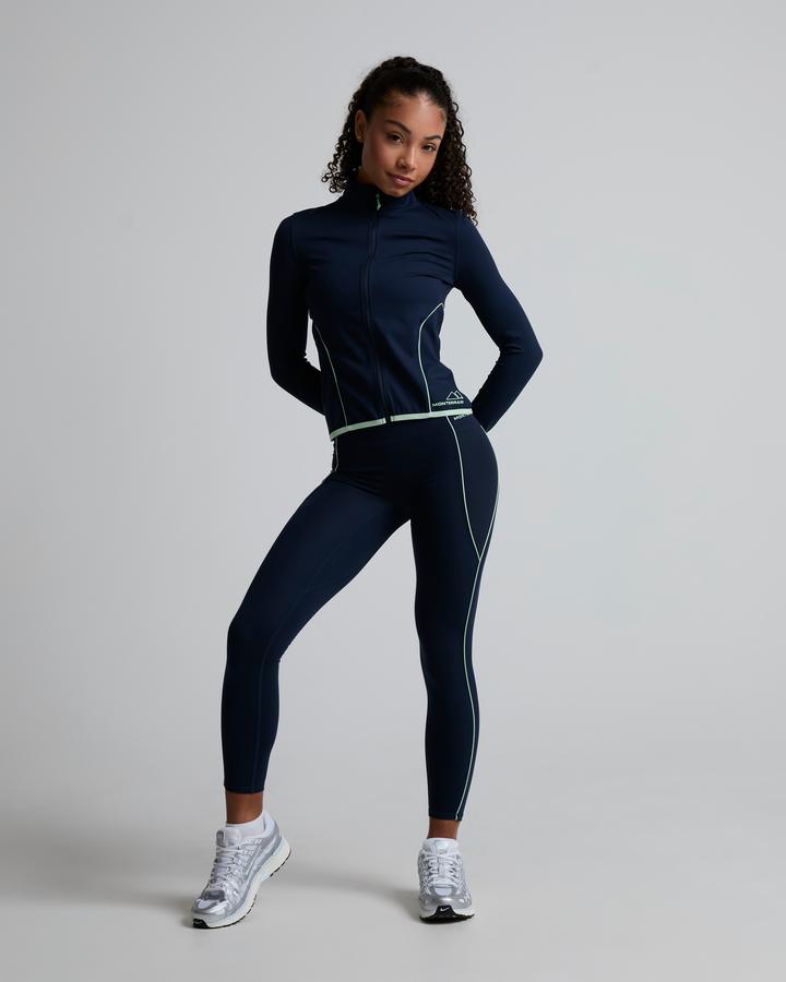 Monterrain Women's Align Full Zip Long Sleeve Top - Midship Midnight/Spring Veil