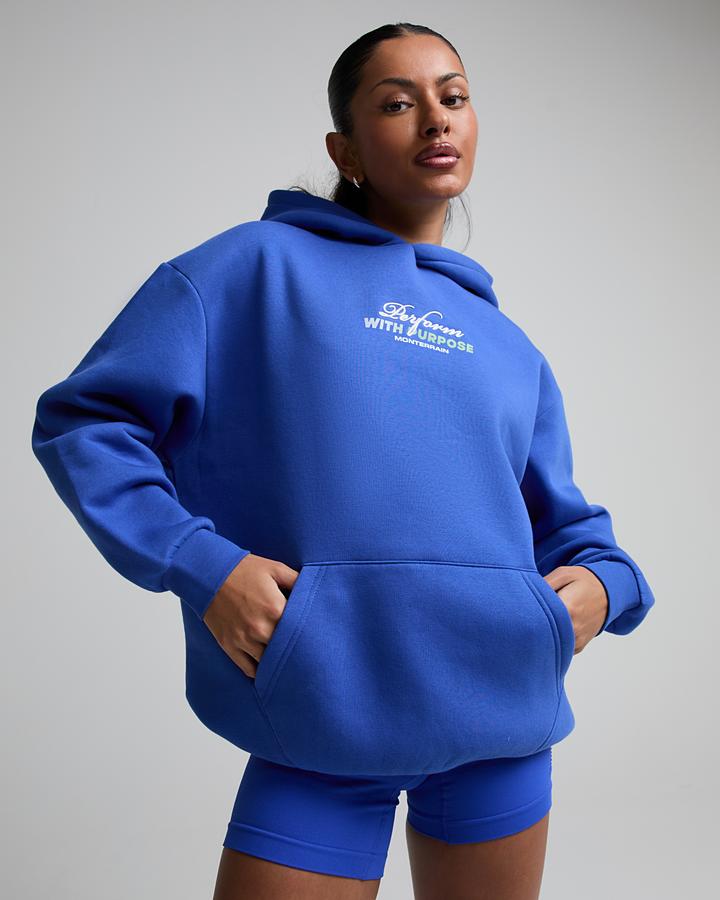 Monterrain Women's Perform with Purpose Overhead Hoodie - Electrice Neptune/Spring Veiland/ White