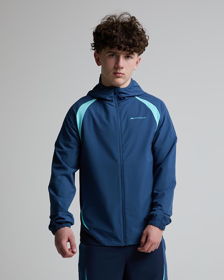 Monterrain Junior Muse Woven Full Zip Hoodie - Crulean Crest Velvet Dust Gleaming Blue