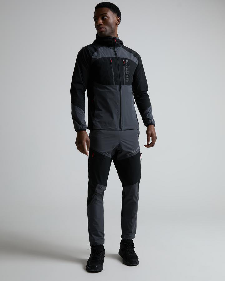 Monterrain Men's Forge Woven Hoodie - Black/Urban Charcoal/Blaze Red