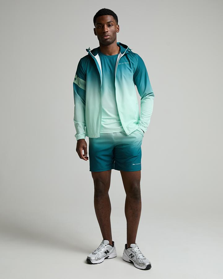Monterrain Men's Distance Ombre Woven Hoodie - Seafarer Teal/Stream Green