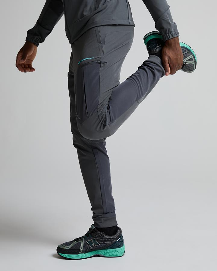 Monterrain Men's Orbit Woven Running Pant - Twilight Graphite/Skybound Blue/Sunflare Amber