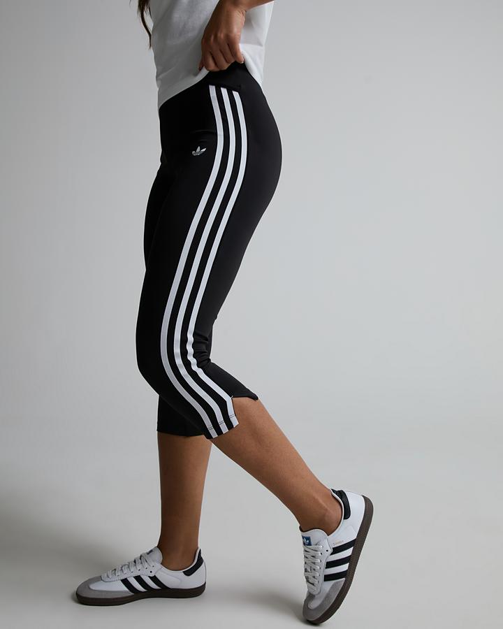 adidas Women's Capri 3-Stripe Legging - Black/White