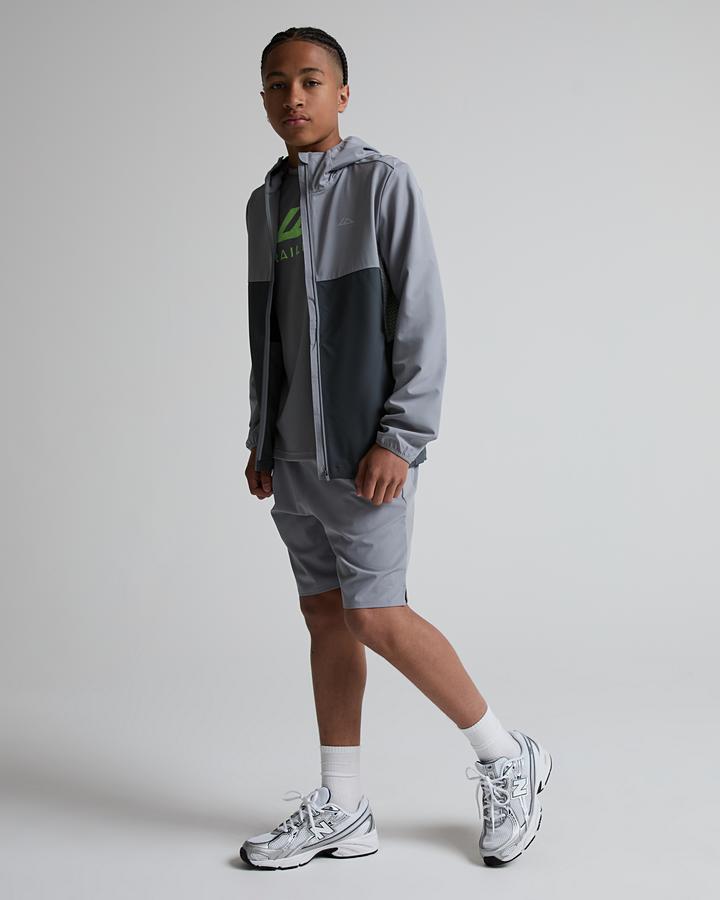 Trailberg Junior Frequency Hoodie - Iron Grey Moon Grey Neon Lime