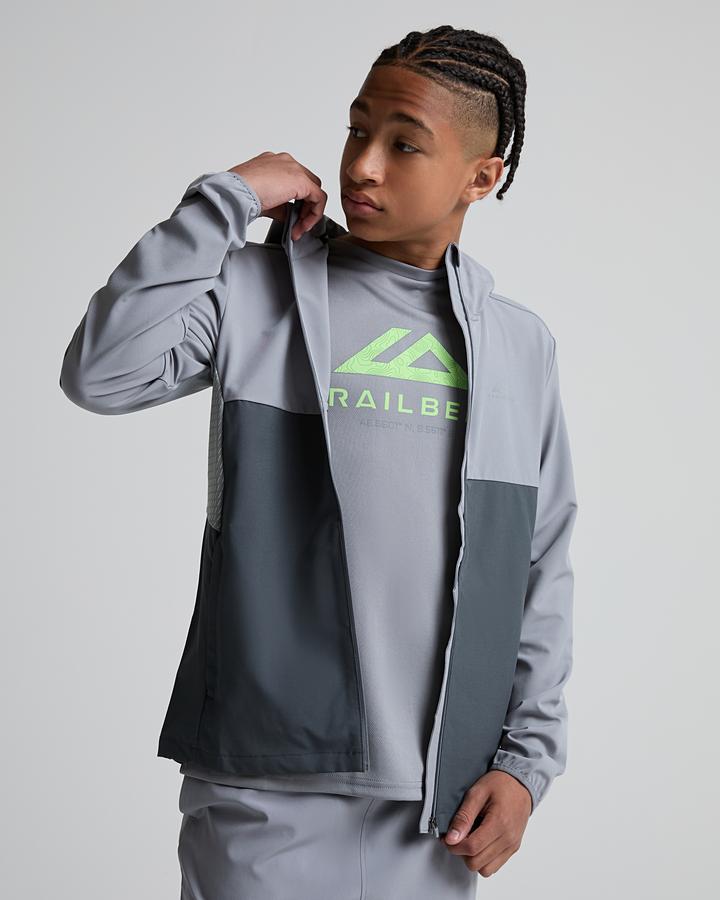 Trailberg Junior Frequency Hoodie - Iron Grey Moon Grey Neon Lime