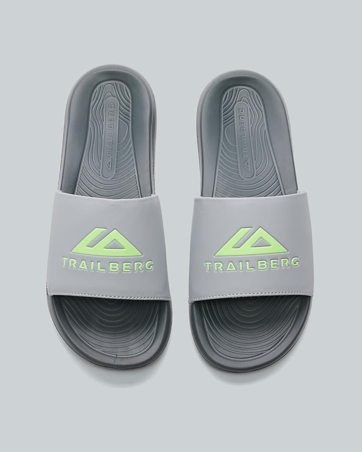 Trailberg Men's Core Slide - Graphite Grey/Lunar Grey/Neon Lime