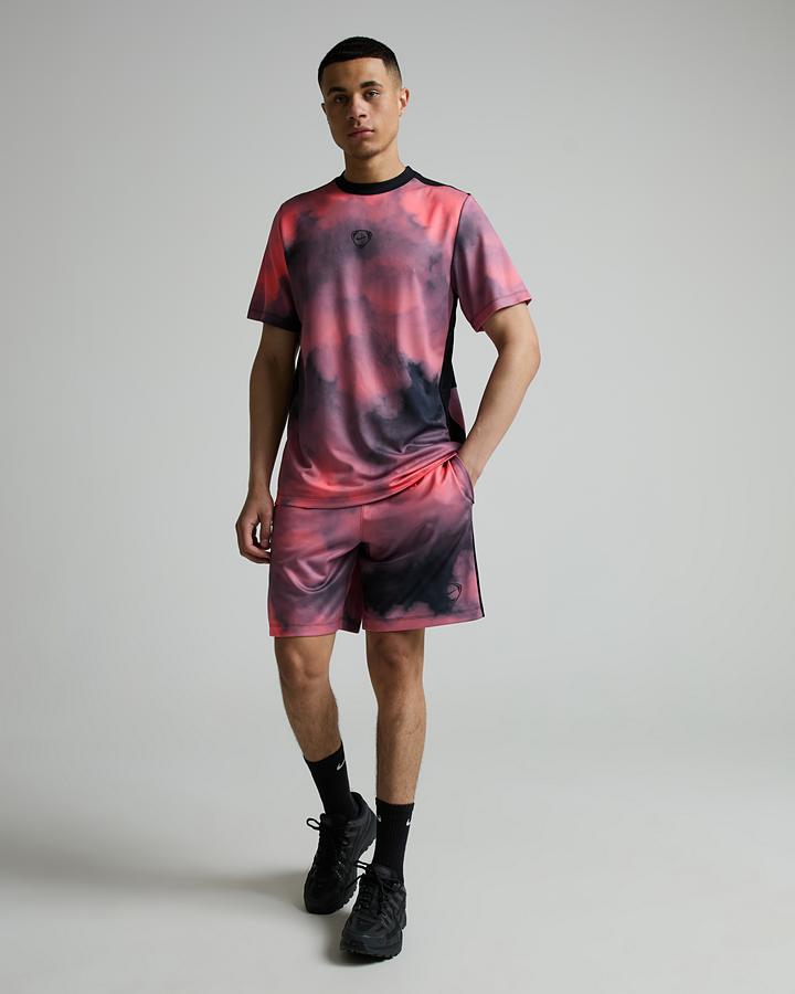 Nike Men's Academy Plus Graphic AOP Short - Hot Lava/Black