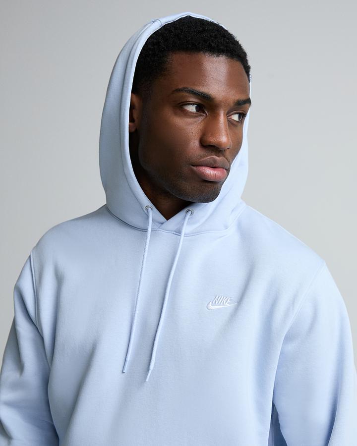 Nike Men's Club Overhead Hoodie - Hydrogen Blue/White