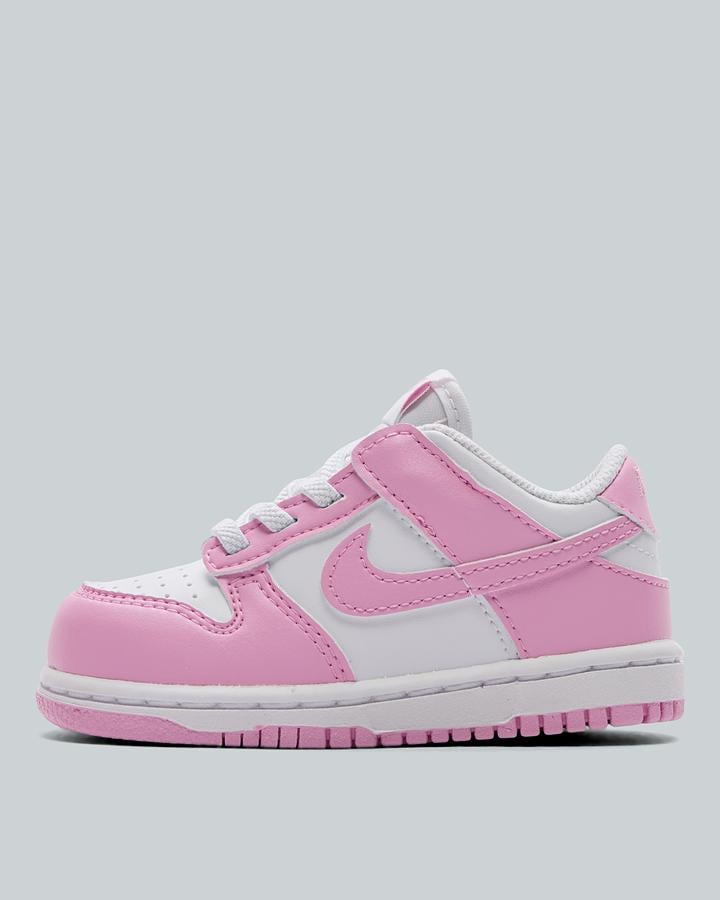 Nike Baby Dunk Low Trainers - White Pink Rise