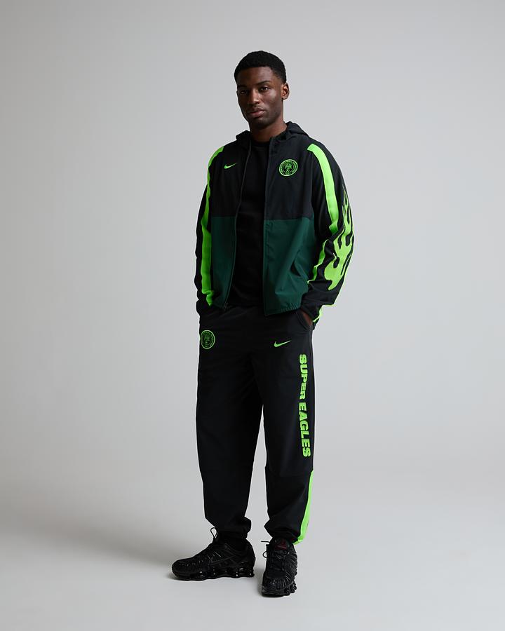 Nike Men's Nigeria Energy Dri-FIT Woven Football Jacket - Black/Pro Green