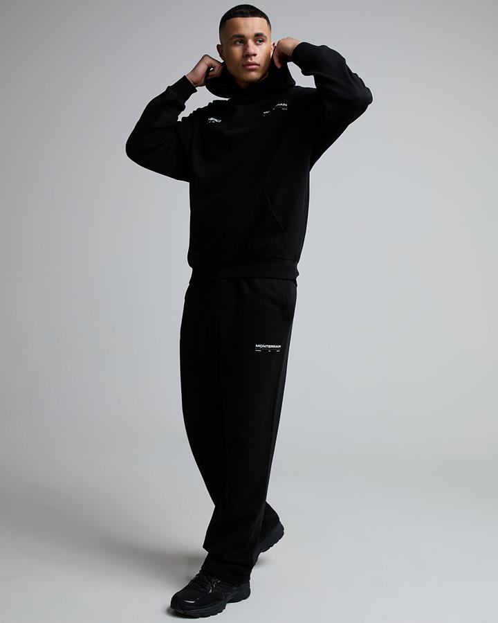 Monterrain Men's Tempo Team Fleece Jogger - Black/Optic White