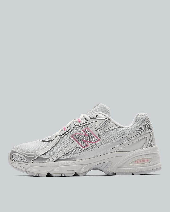 New Balance Junior 740 Trainers - Silver Metallic Signal Pink