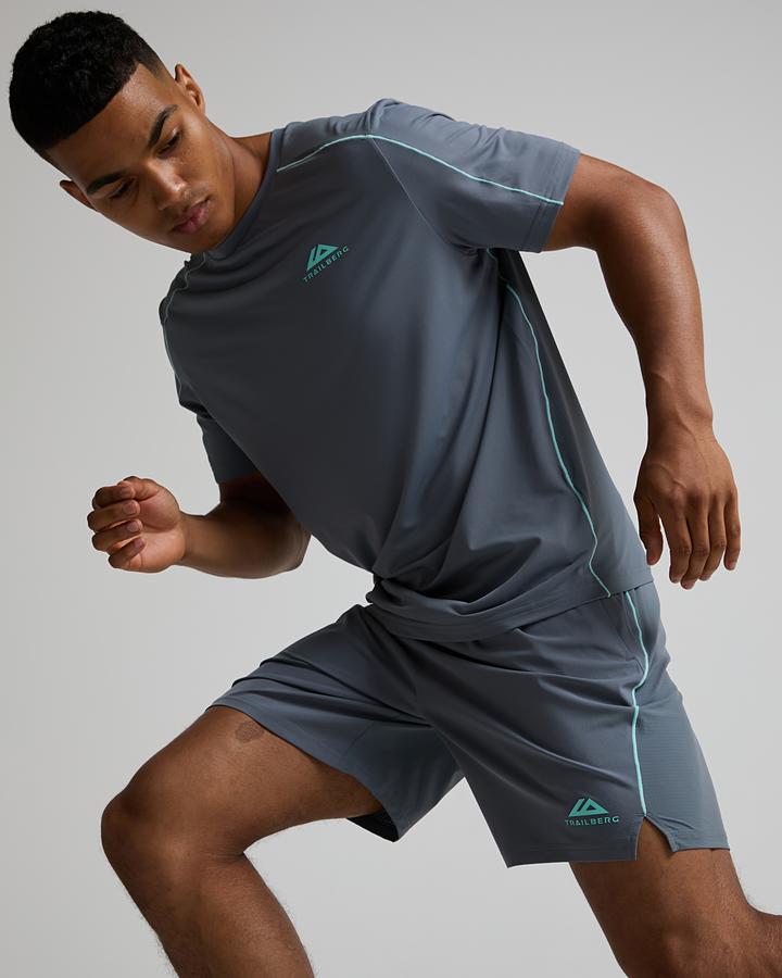 Trailberg Men's Momentum Short - Ash Grey/Celeste