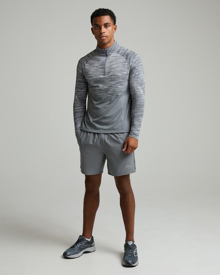 Trailberg Men's Arc Seamless 2.0 Quarter Zip T-Shirt - Grey