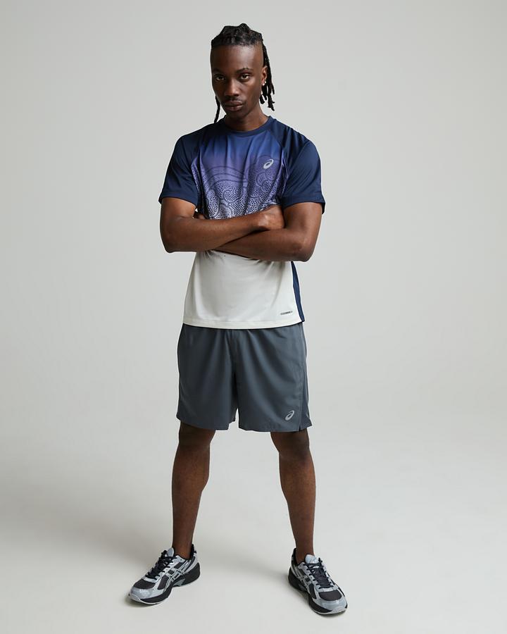 ASICS Men's Ibuki Short Sleeve T-Shirt - Midnight/Vapour