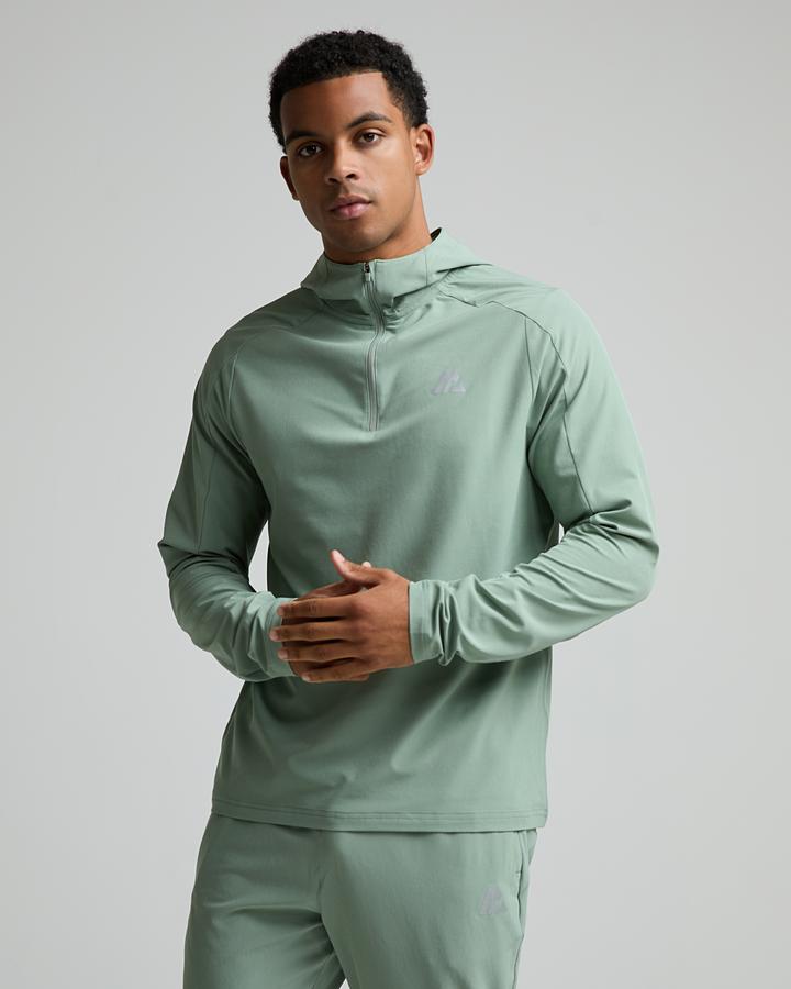Montirex Men's Dynamic Run Quarter Zip Hoodie - Ash Green