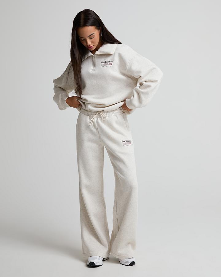 New Balance Women's Trackside Half Zip Fleece - Linen Heather