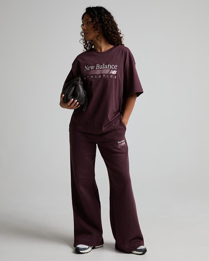 New Balance Women's Trackside Oversized T-Shirt - Cherry Leather