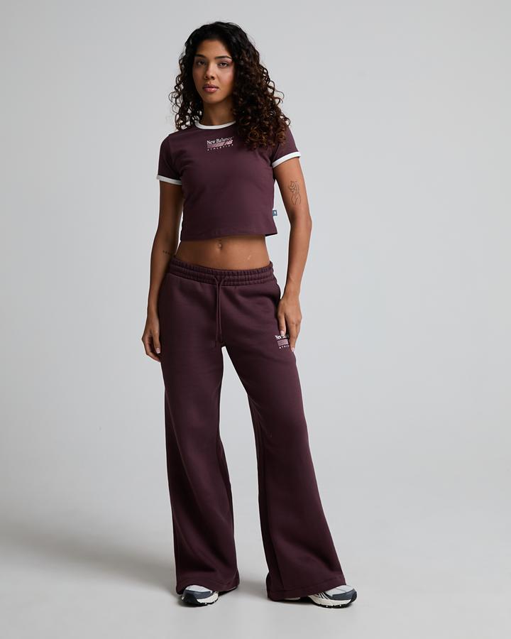 New Balance Women's Trackside Ringer T-Shirt - Cherry Leather