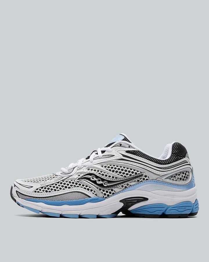 Saucony Men's ProGrid Omni 9 Trainer - White/Silver/Blissful Blue
