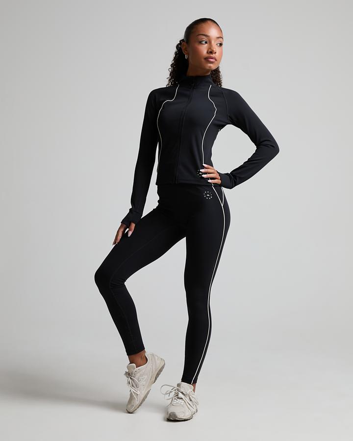 Trailberg Women's Ignite Full Zip Track Jacket - Black/Candlelight White