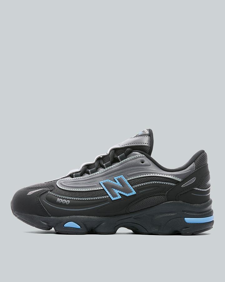 New Balance Junior 1000 Trainers - Black Grey Analogue Blue