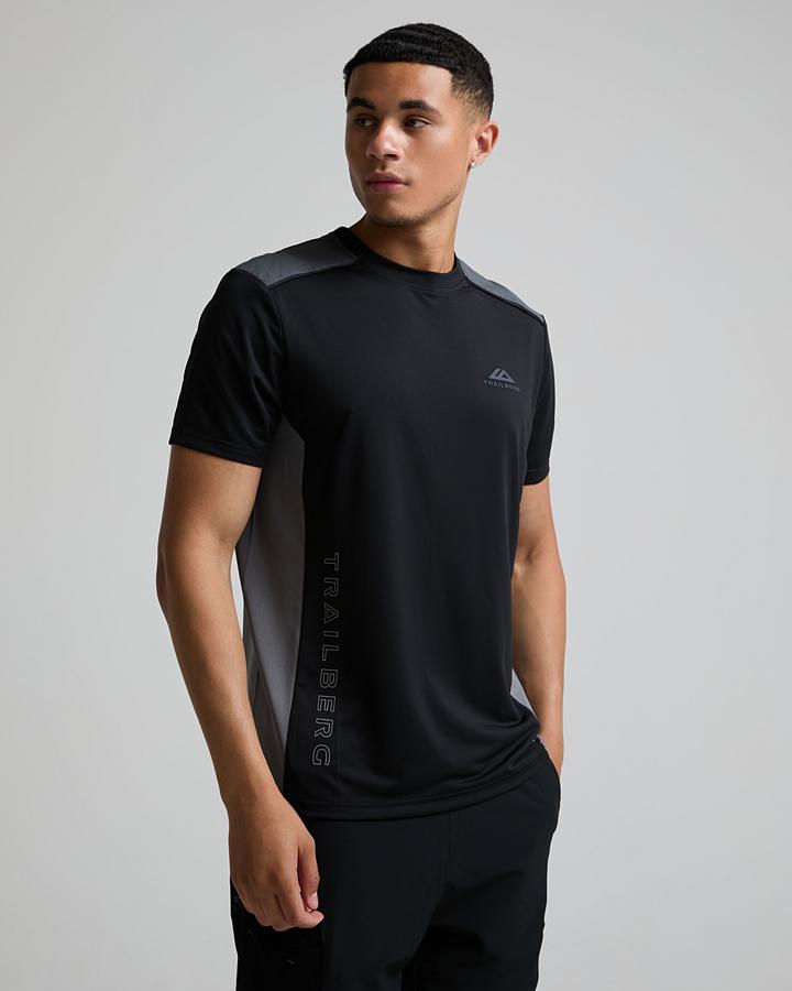 Trailberg Men's Triathlon Ultra T-Shirt - Black/Graphite Grey/Nightfall Grey