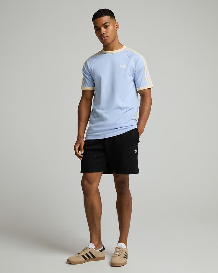 adidas Men's 3-Stripes T-Shirt - Blue Dawn/Warm Vanilla