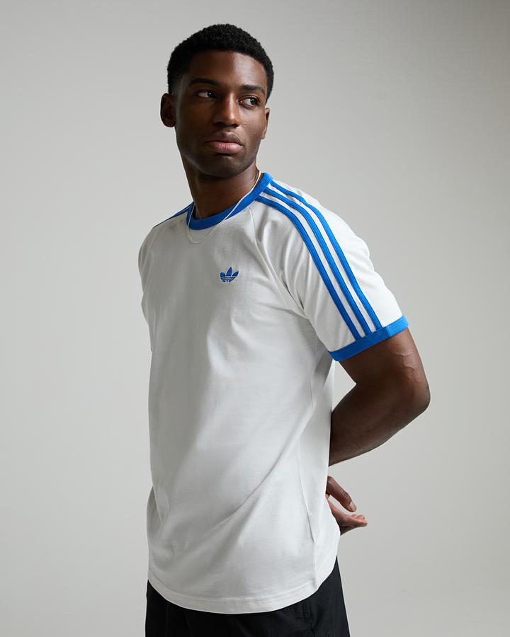 adidas Men's Adicolor Classics 3-Stripes T-Shirt - Cloud White/Blue