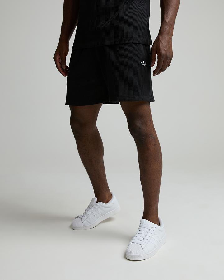 adidas Men's Trefoil Essential Waffle Short - Black/White