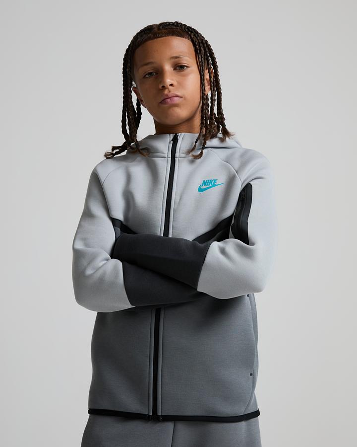Nike Junior Tech Fleece Full Zip Hoodie - Light Smoke Grey Smoke Grey Anthracite
