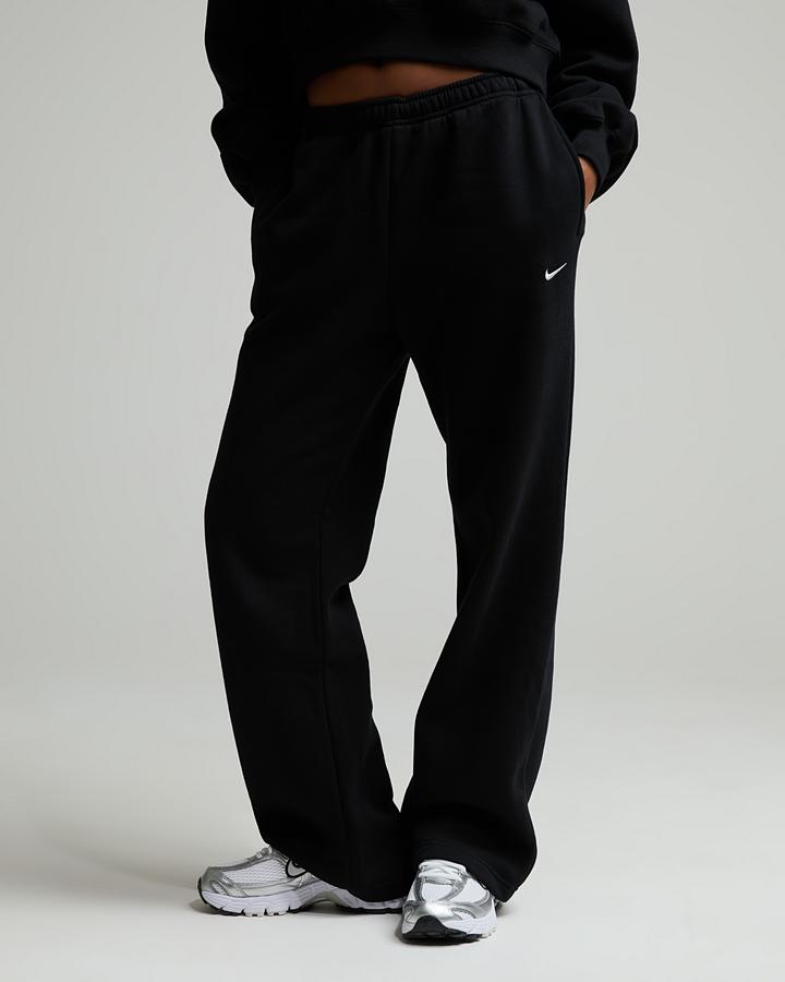 Nike Women's Studio Fleece Open Hem Pant - Black