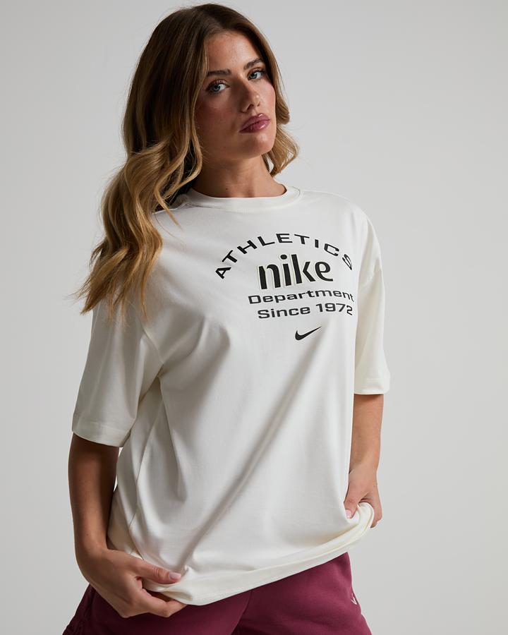Nike Women's NSW Oversize Short Sleeve T-Shirt - Sail/Black
