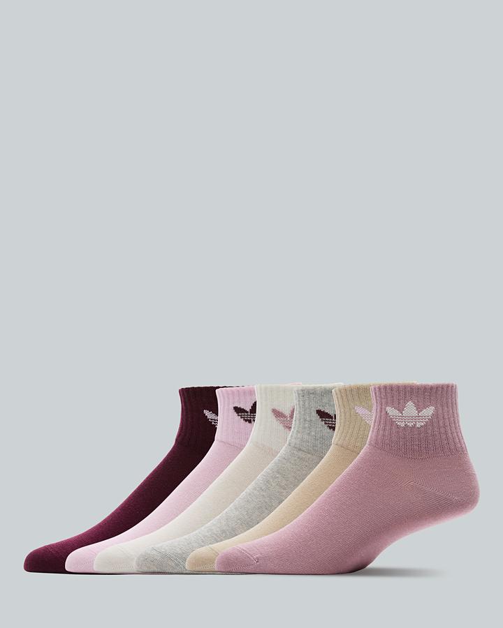 adidas Junior 6 Pack Sock - Maroon Magic Mauve Orchid Fusion