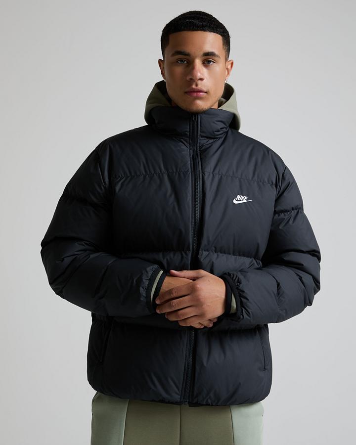 Nike Men's Therma-FIT Club Down Puffer 650 Jacket - Black/White