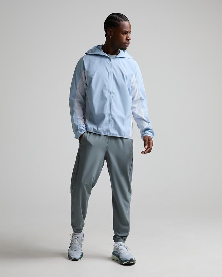 Nike Men's Dri-FIT Tech Helios Long Sleeve Sun Hoodie - Light Armory Blue/Football Grey/Black