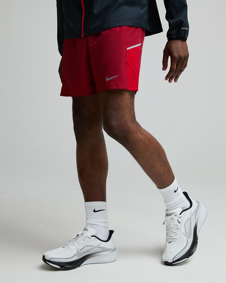 Nike Men's Dri-FIT Miler 7 Inch Unlined Short - Tough Red/Sport Red/Reflective Silver