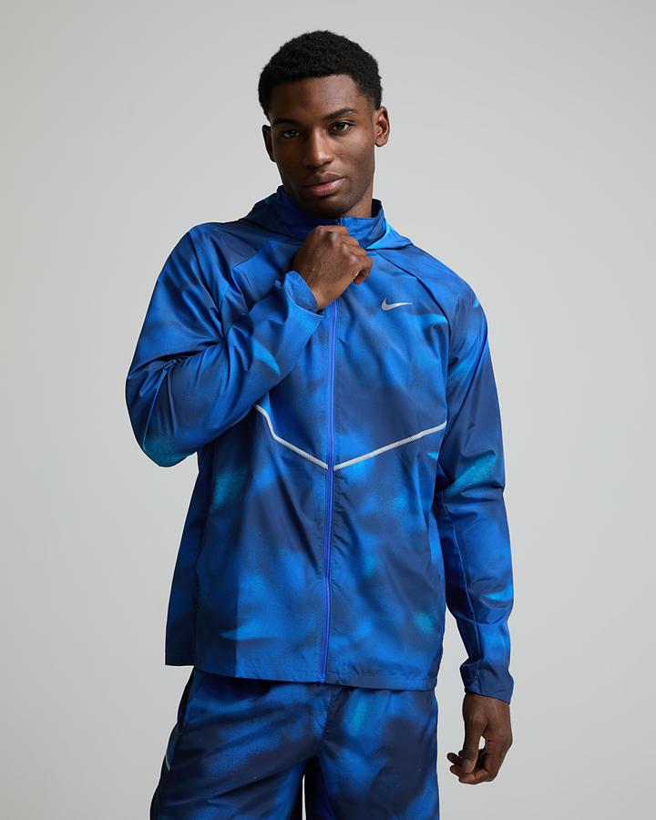 Nike Men's Miler AOP Jacket - Midnight Navy/Hyper Royal/Reflective Silver