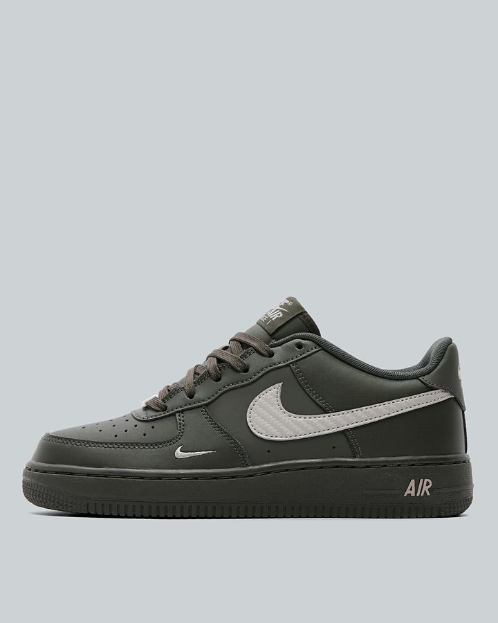 Nike Junior Air Force 1 Low Trainers - News Print College Grey