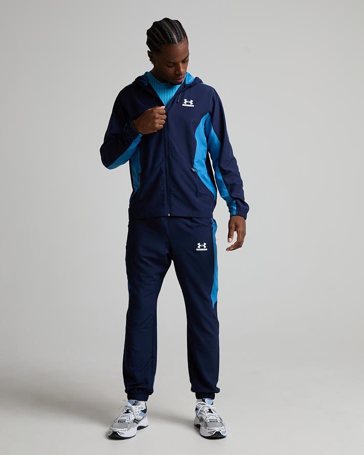 Under Armour Men's Tech Sport Woven Hoodie - Midnight Navy/Aegean Blue/White