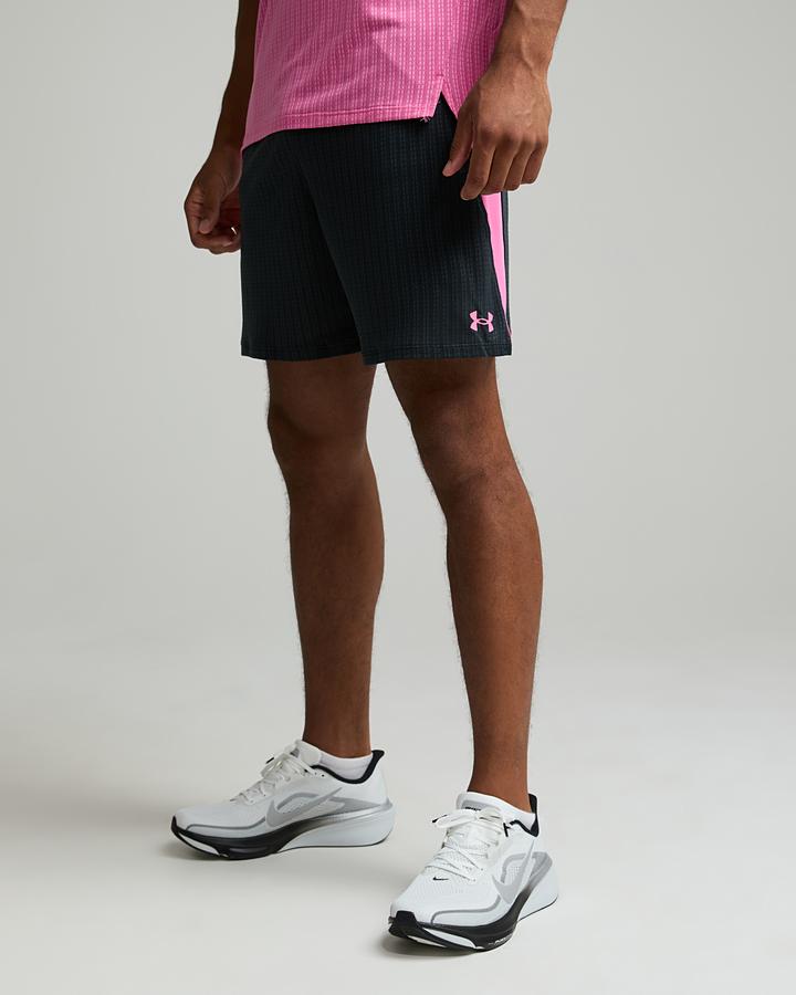 Under Armour Men's Tech Vent 7 Inch Jacquard Short - Ultimate Black/Pink Frenzy