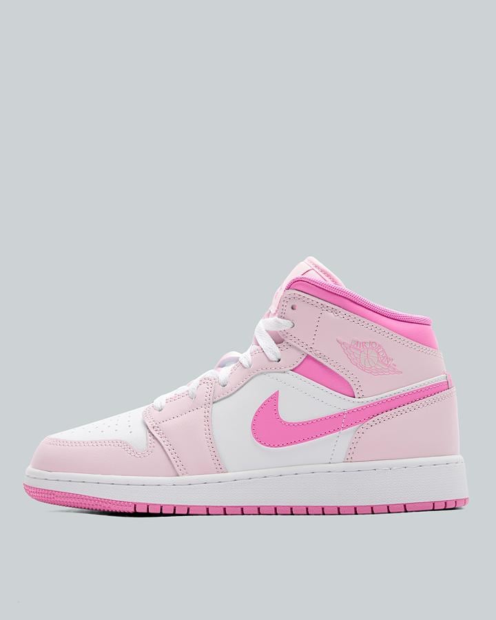 Jordan Junior Air Jordan 1 Mid Trainers - Pink Foam Pink Foam China Rose White