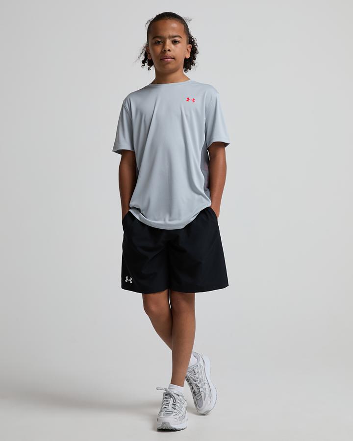 Under Armour Junior Tech Utility Short Sleeved T-Shirt - Mod Grey Castlerock Racer Red