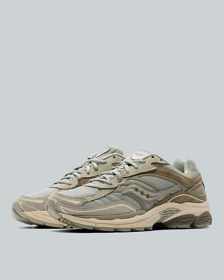 Saucony Men's ProGrid Omni 9 Suede Trainer - Grey/White/Tranquil Blue/White (4131769)