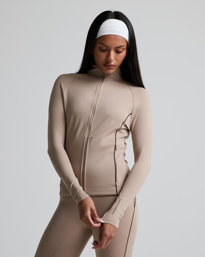 Monterrain Women's Adapt Full Zip Long-Sleeve Top - Cappuccino Cream/Coco Powder